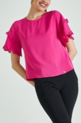 Picture of Ruffled satin blouse