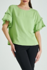 Picture of Ruffled satin blouse