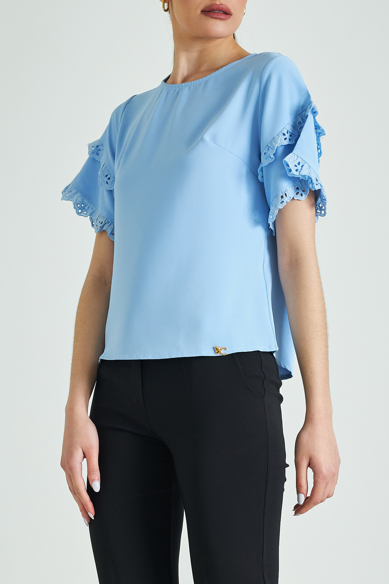 Picture of Ruffled satin blouse