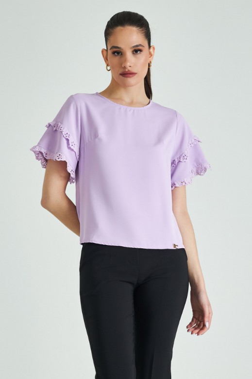 Picture of Ruffled satin blouse