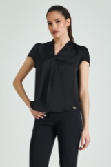 Picture of Satin blouse with V neckline