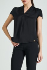 Picture of Satin blouse with V neckline