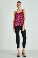 Picture of Satin animal print blouse