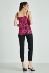 Picture of Satin animal print blouse