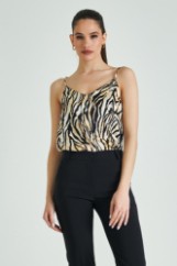 Picture of Satin animal print blouse