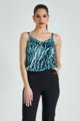 Picture of Satin animal print blouse