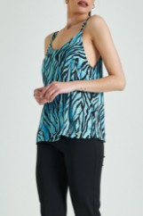 Picture of Satin animal print blouse