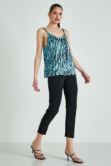 Picture of Satin animal print blouse