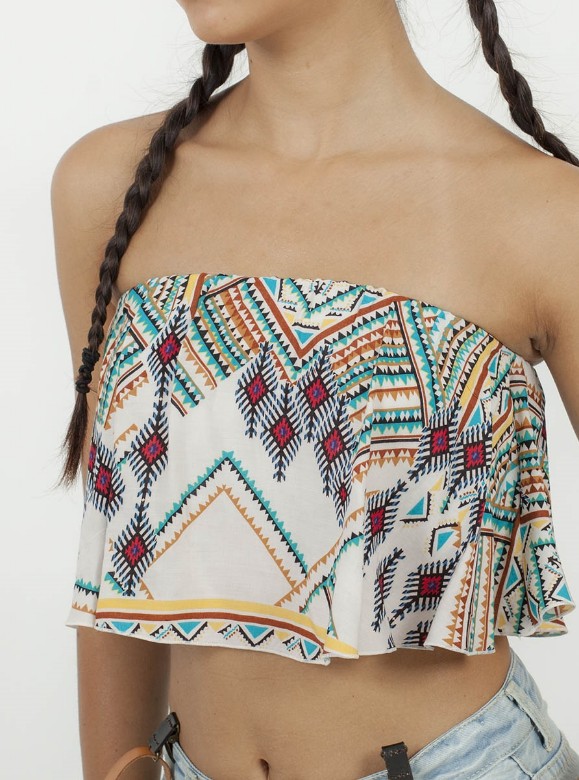 Εικόνα της CROP TOP STRAPLESS ME ΒΟΛΑΝ