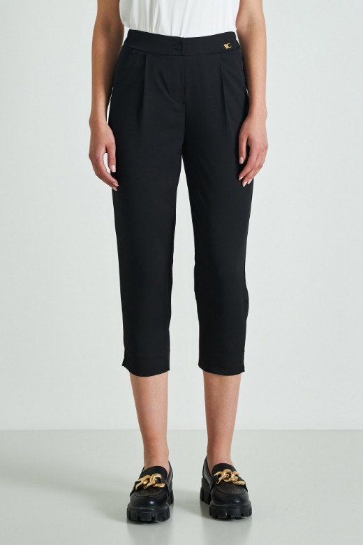 Εικόνα της Παντελόνι υφασμάτινο comfort με πιέτες