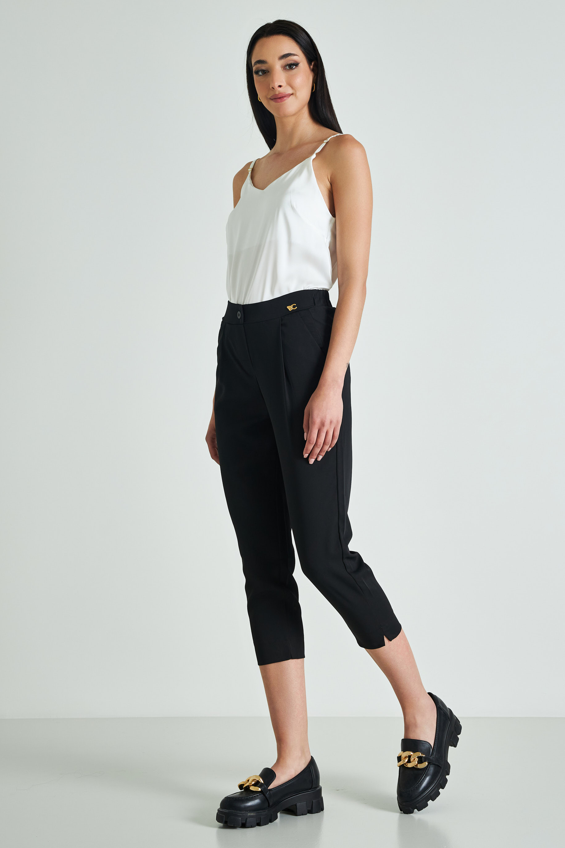 Εικόνα της Παντελόνι υφασμάτινο comfort με πιέτες