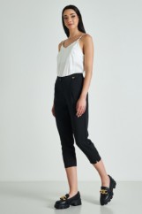 Εικόνα της Παντελόνι υφασμάτινο comfort με πιέτες