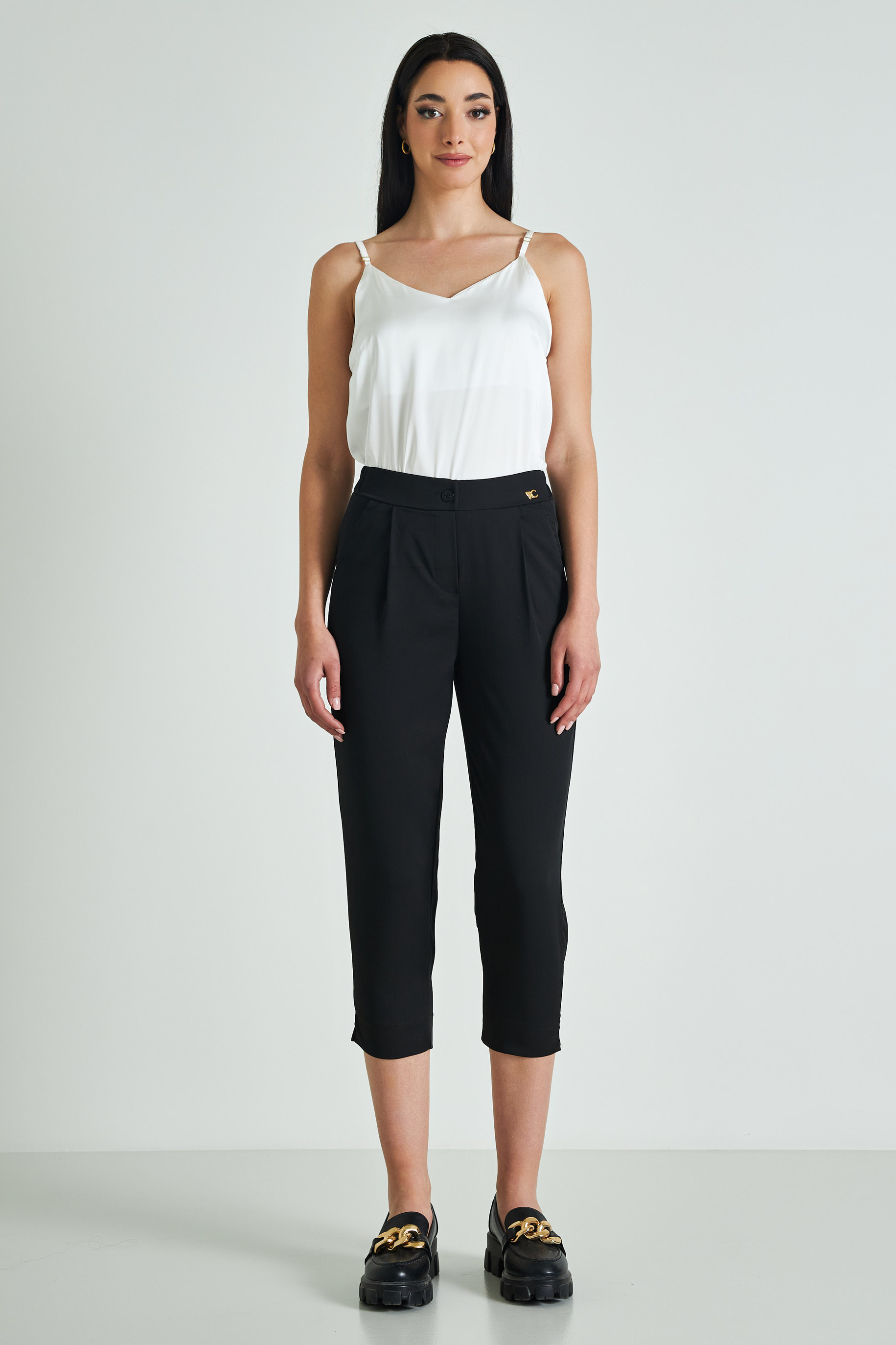 Εικόνα της Παντελόνι υφασμάτινο comfort με πιέτες