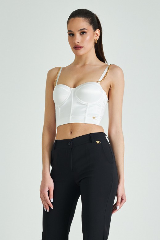 Εικόνα της Crop top σατινέ υφή