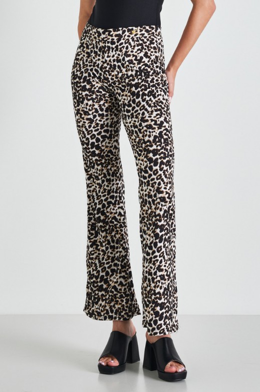 Picture of Flared animal print trousers