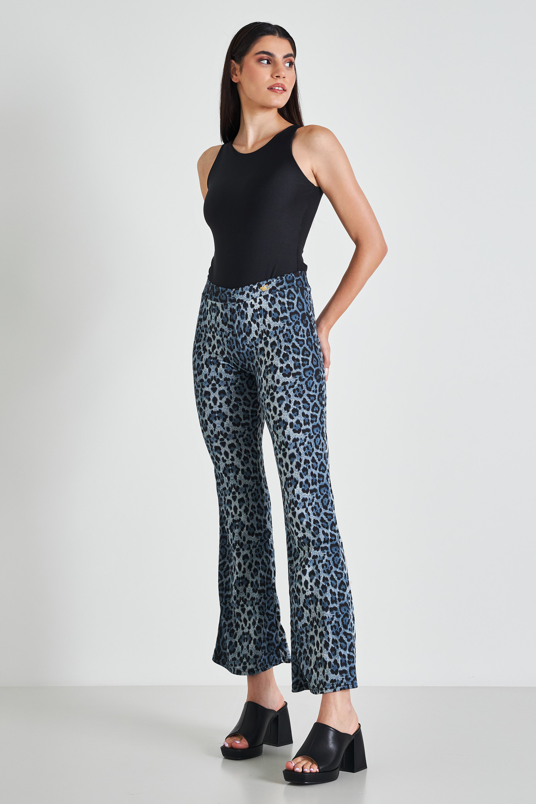 Picture of Flared animal print trousers