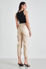 Picture of Faux leather cargo pants