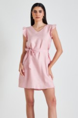 Picture of Shoulder ruffled dress