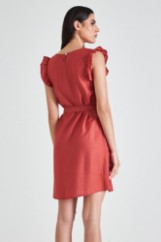 Picture of Shoulder ruffled dress