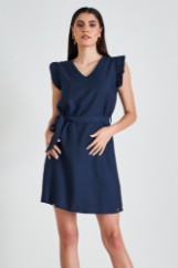 Picture of Shoulder ruffled dress