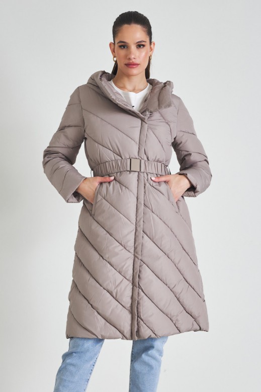 Picture of Puffer belted jacket