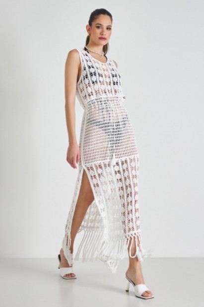 Picture of Knitted dress with fringes