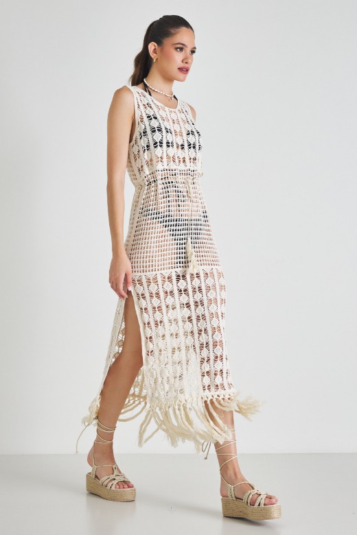 Picture of Knitted dress with fringes