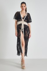 Picture of Embroidered belted kimono