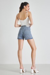 Picture of Denim shorts with side buttons