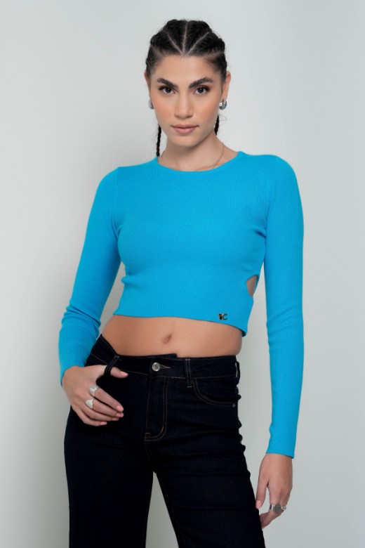 Picture of Cropped sweater with slits