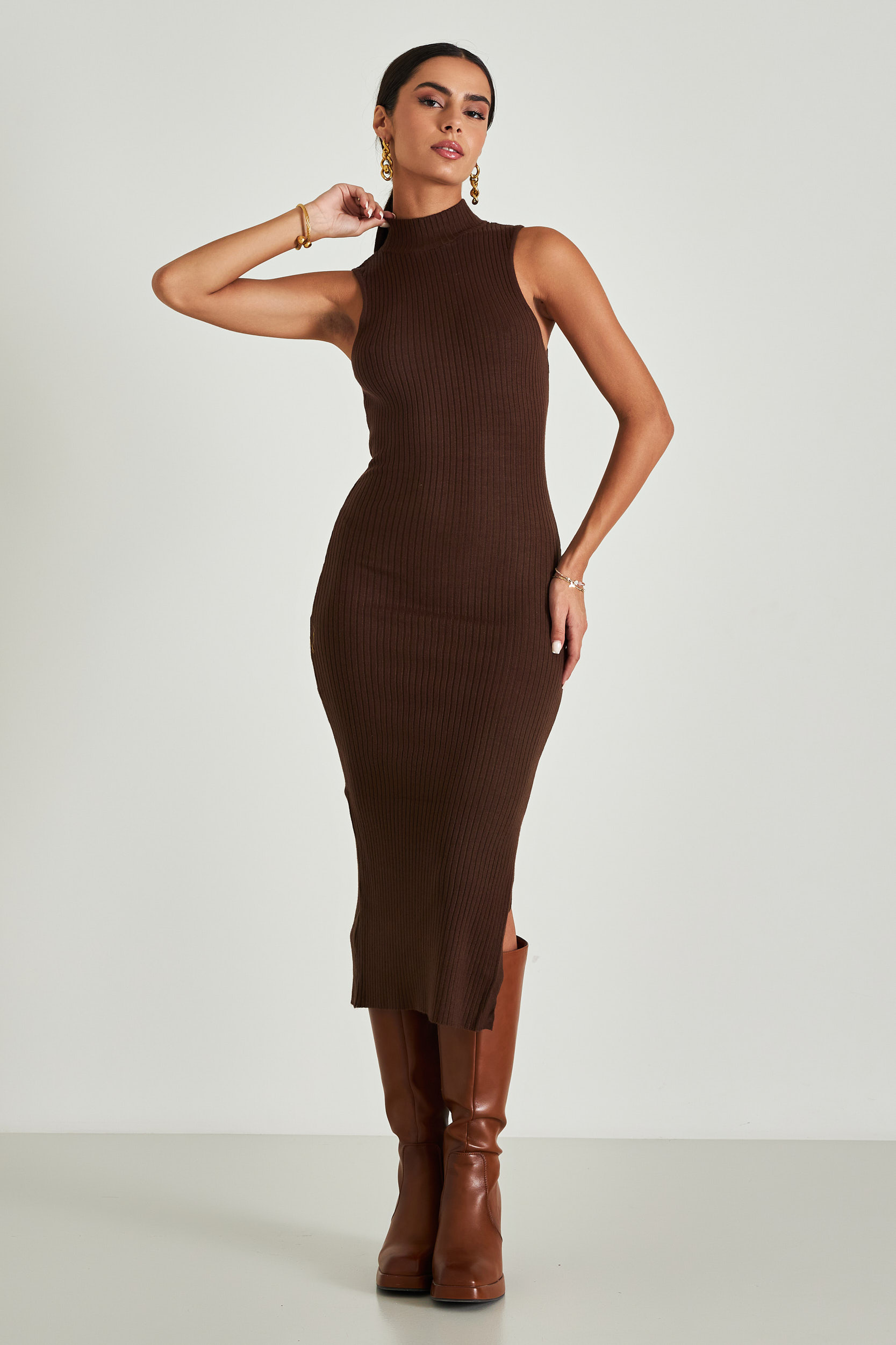 Picture of Ribbed dress with split