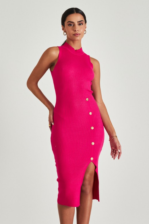 Picture of Ribbed dress with gold buttons