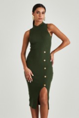 Picture of Ribbed dress with gold buttons