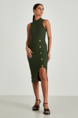Picture of Ribbed dress with gold buttons