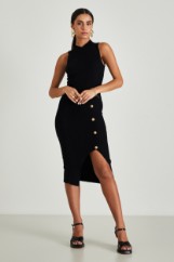 Picture of Ribbed dress with gold buttons