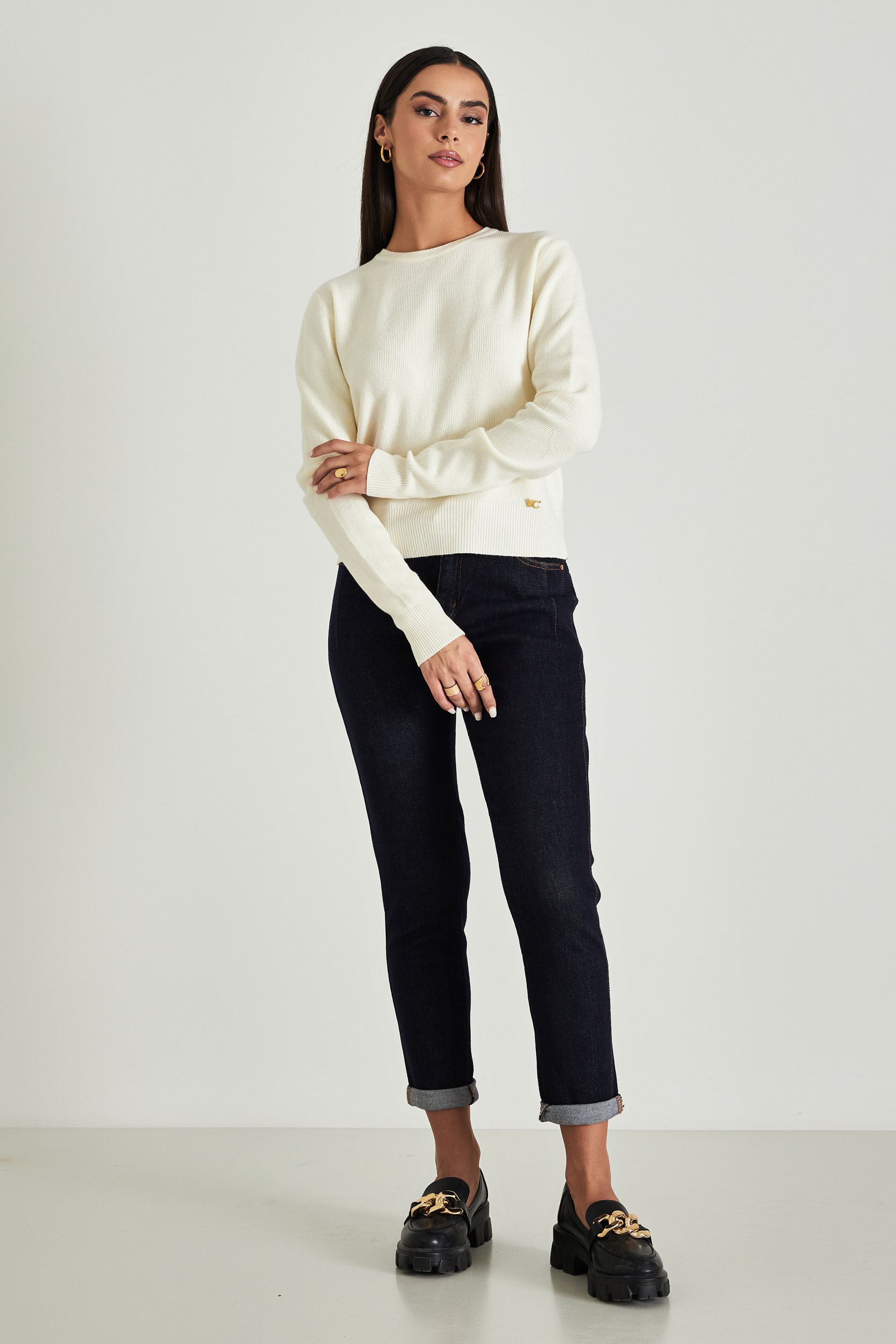 Picture of Ribbed sweater with waistband