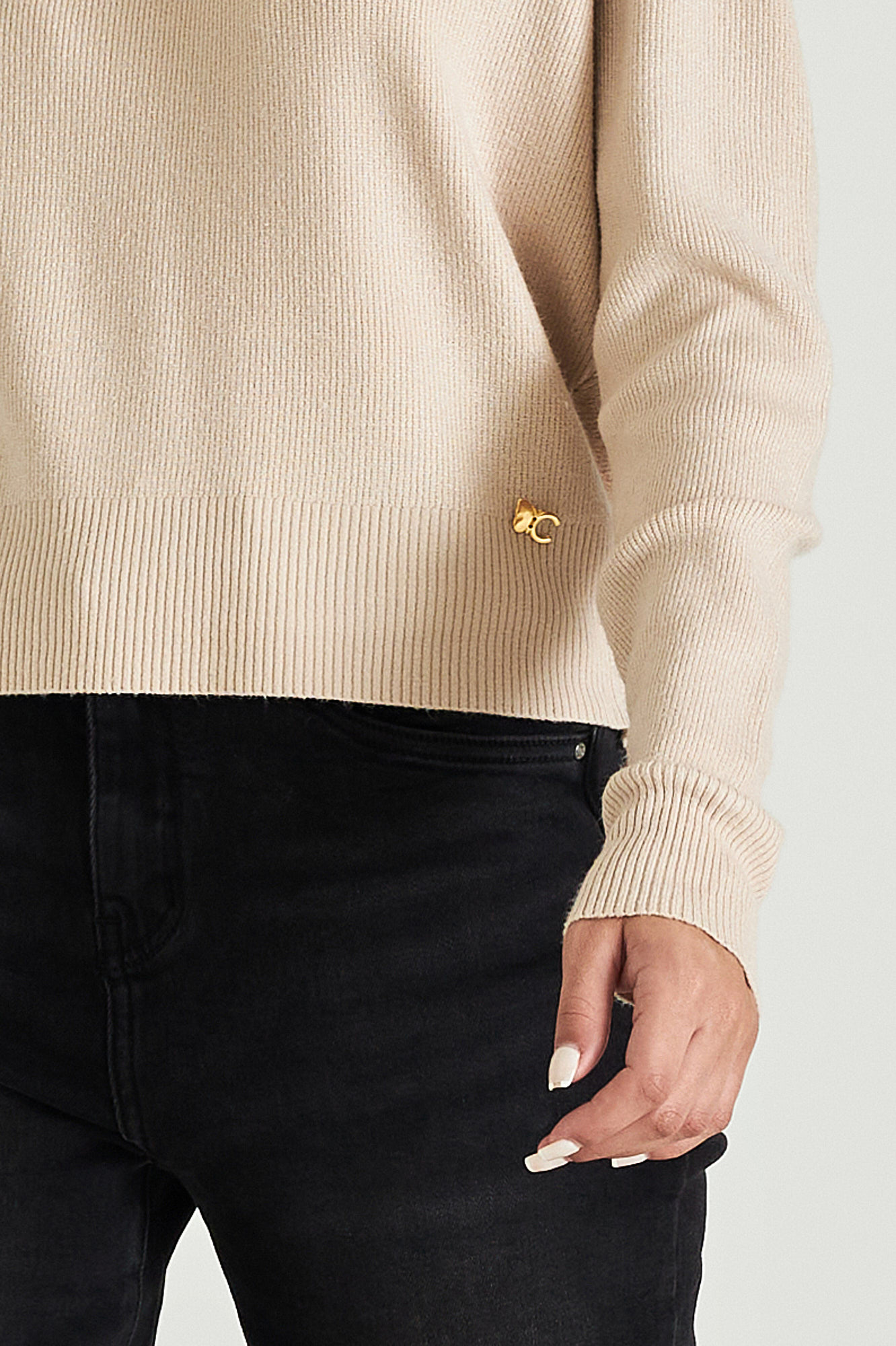 Picture of Ribbed sweater with waistband