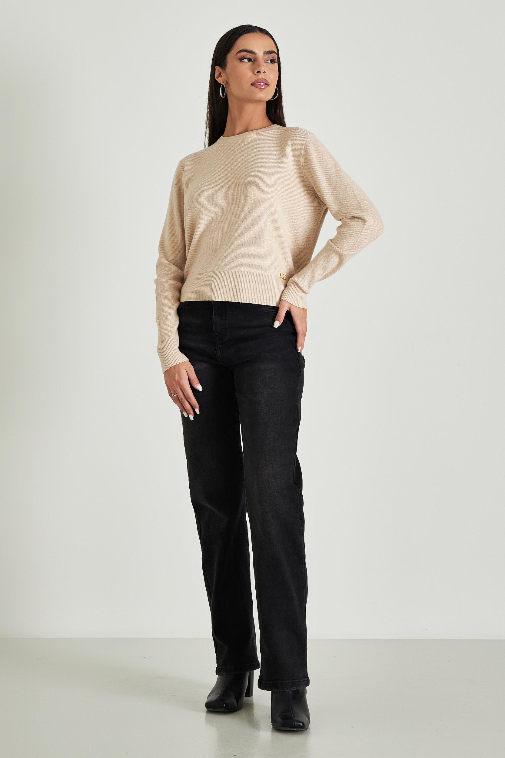 Picture of Ribbed sweater with waistband