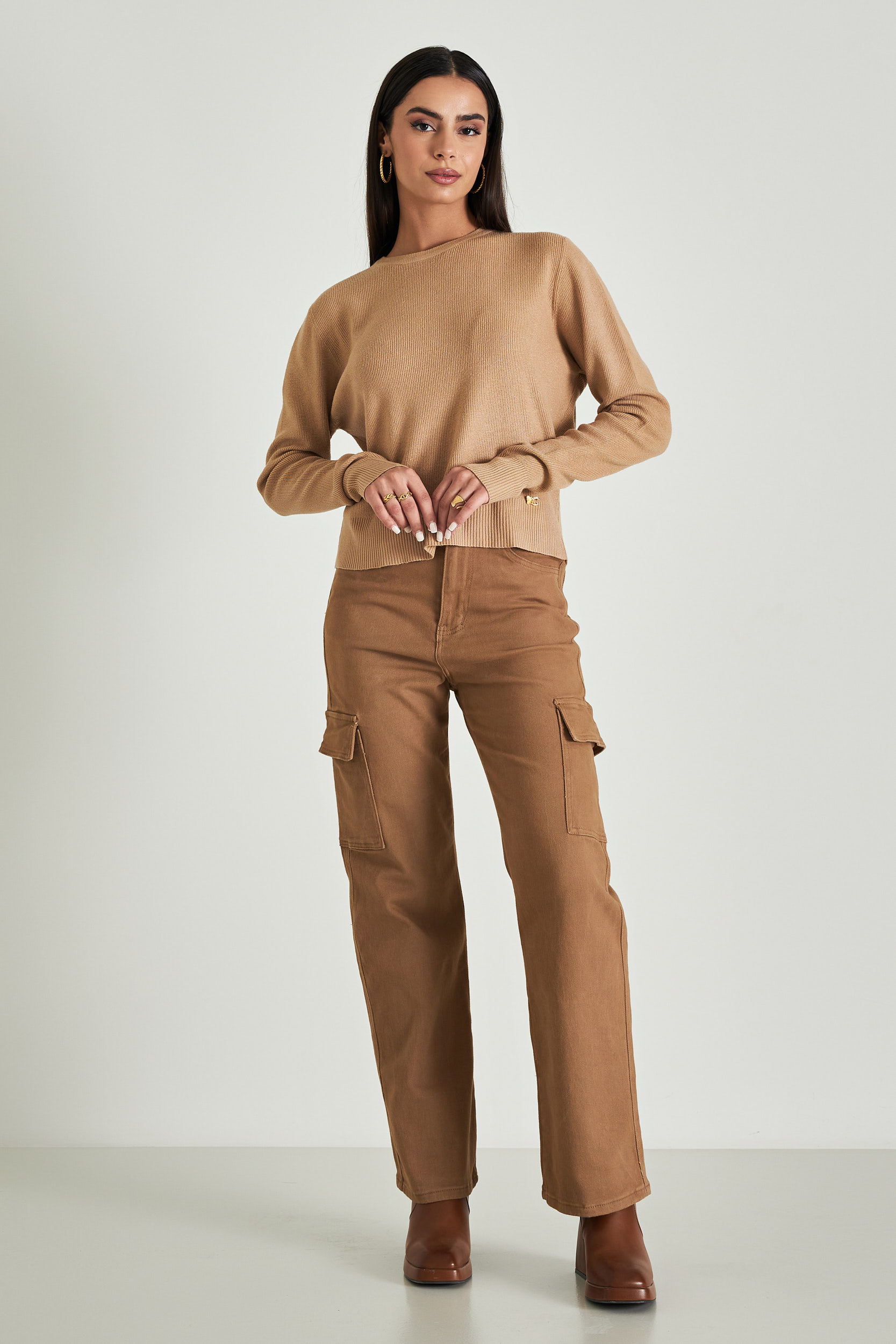 Picture of Ribbed sweater with waistband