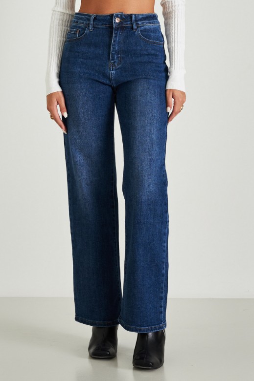 Εικόνα της Τζιν ψηλόμεσο wide leg