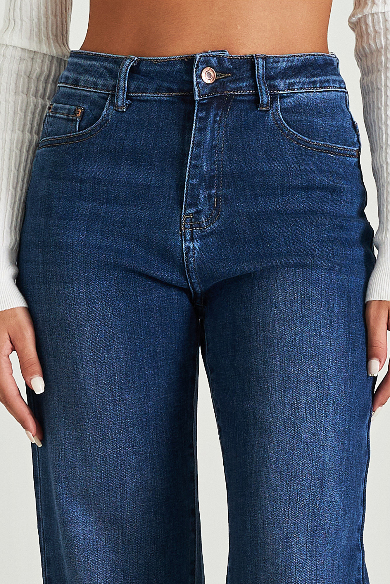 Εικόνα της Τζιν ψηλόμεσο wide leg