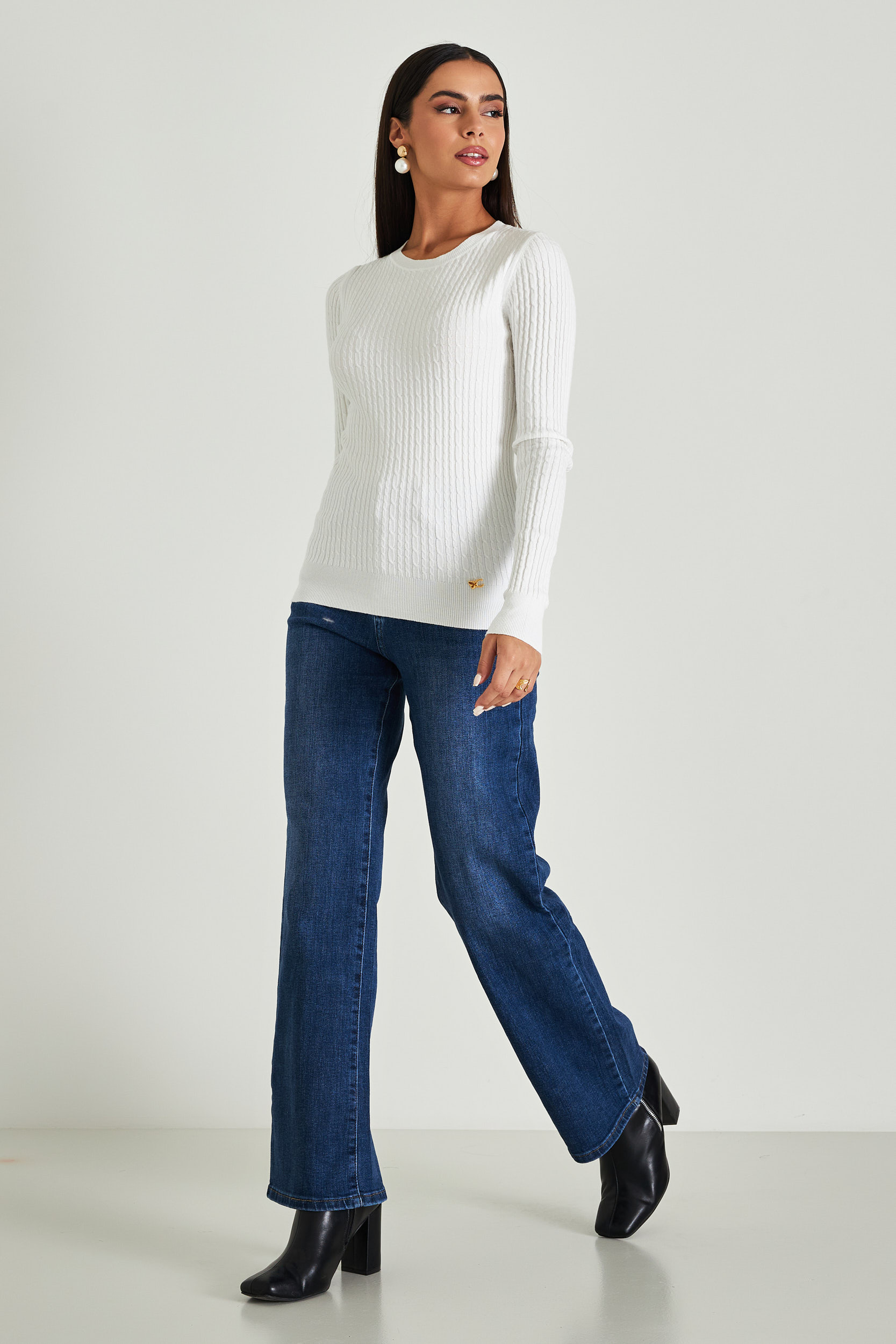 Εικόνα της Τζιν ψηλόμεσο wide leg