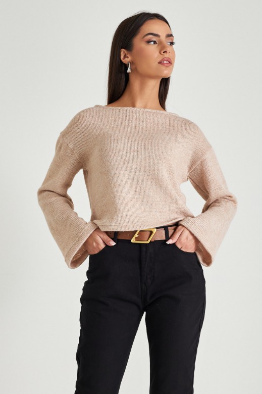 Picture of Knitted sweater with wide sleeves