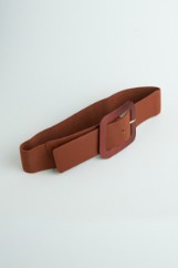 Picture of Faux leather belt with geometric buckle