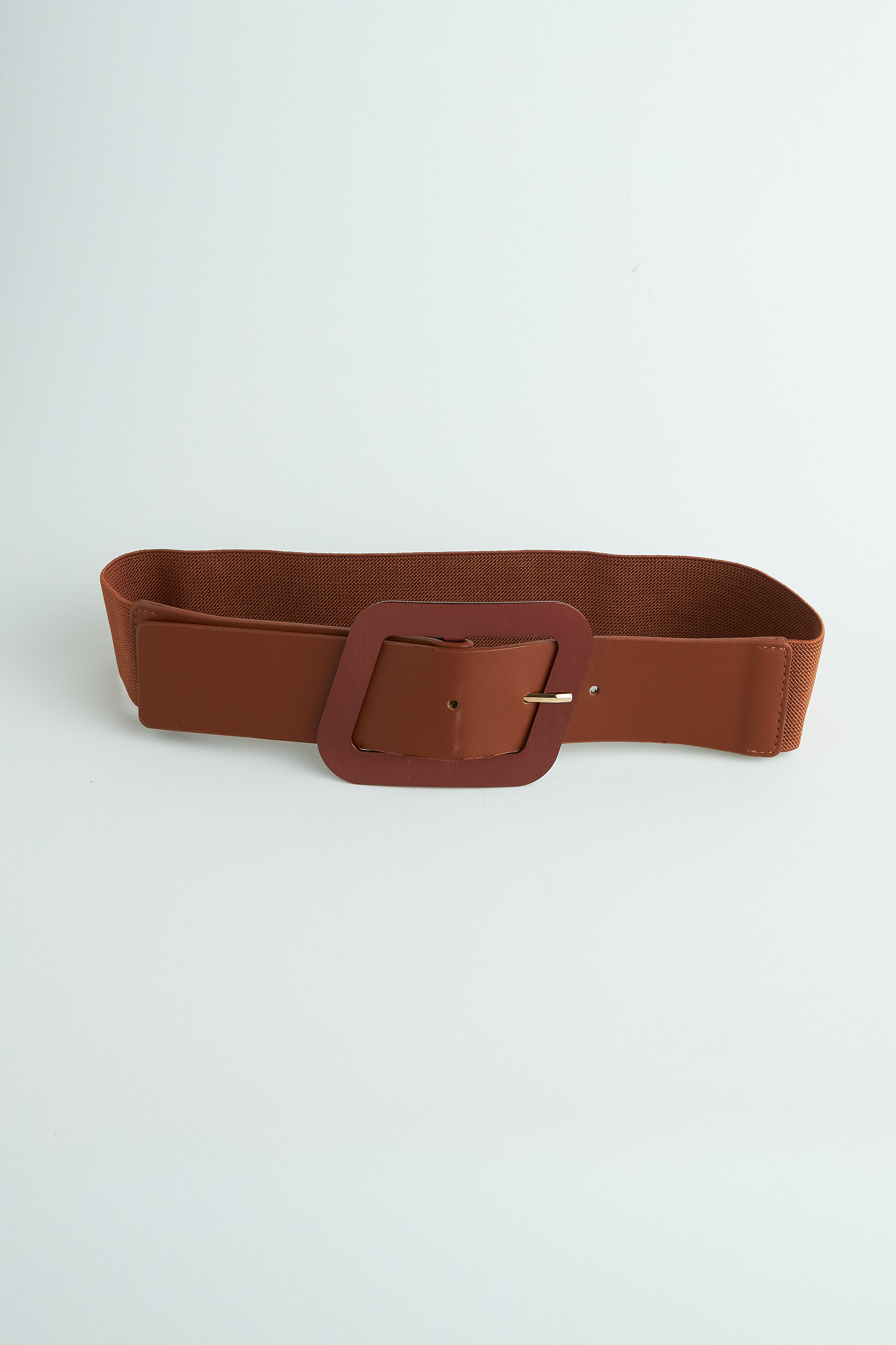 Picture of Faux leather belt with geometric buckle