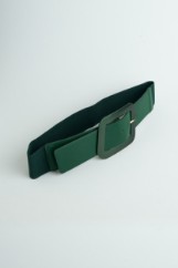 Picture of Faux leather belt with geometric buckle