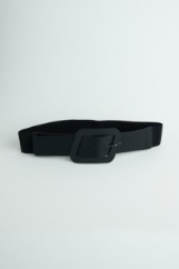 Picture of Faux leather belt with geometric buckle