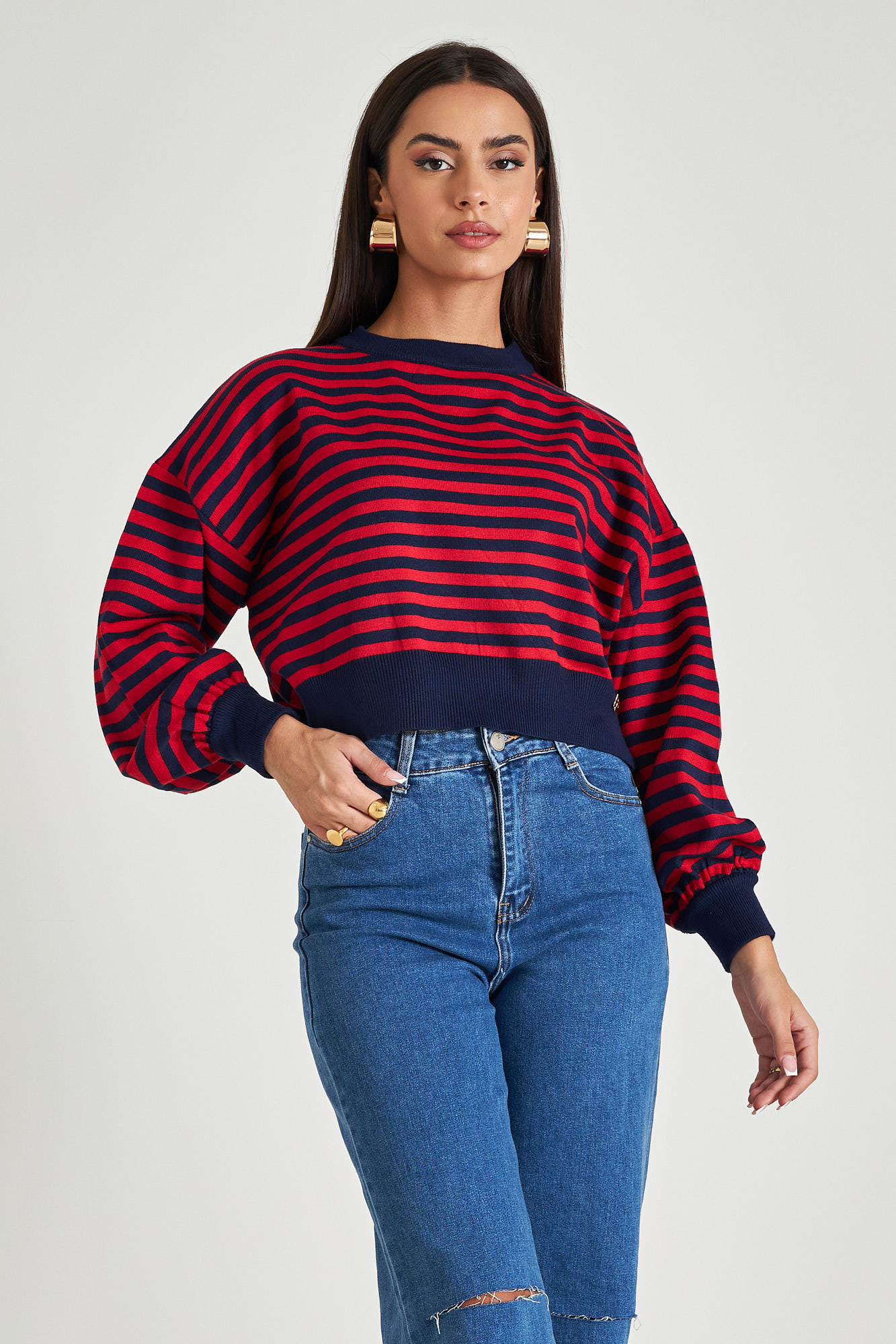 Picture of Stripped cropped sweater