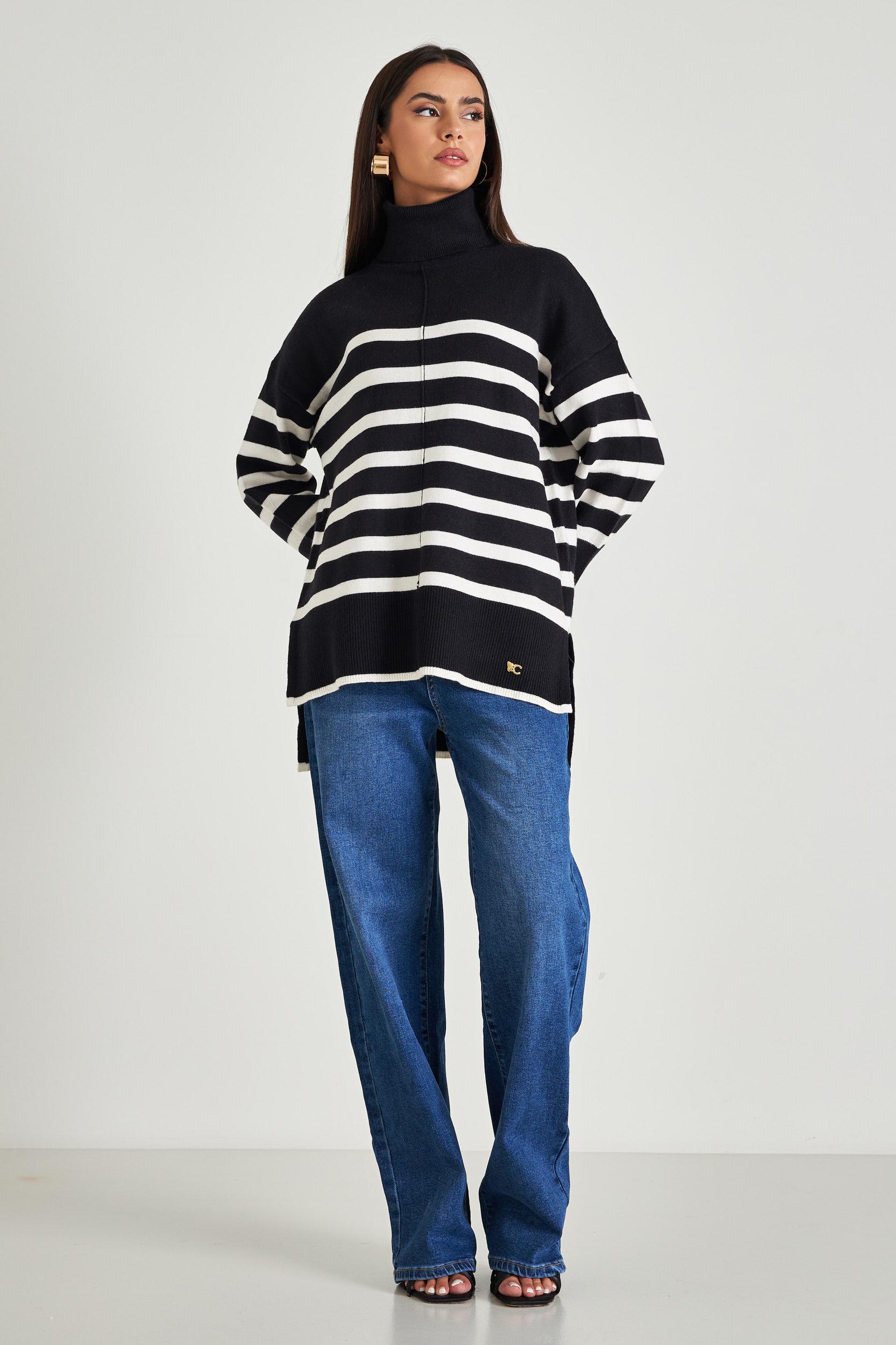 Picture of High neck stripped sweater