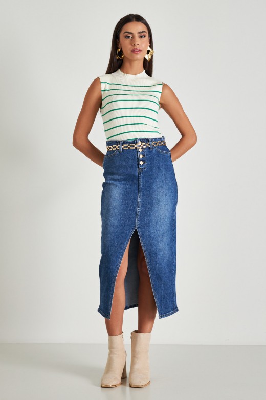 Picture of Denim skirt with split